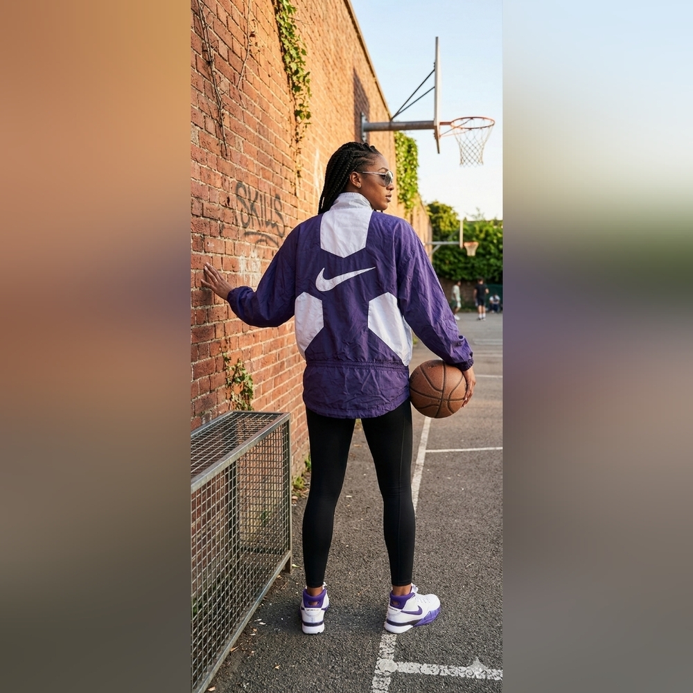 Nike Purple and White Lightweight Shirt Jacket
